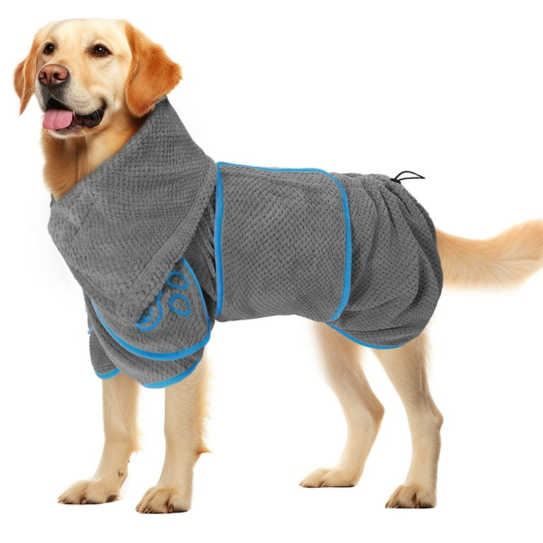 AUTOWT Dog Bathrobe Towel, Super Absorbent Dog Drying Coat Warming