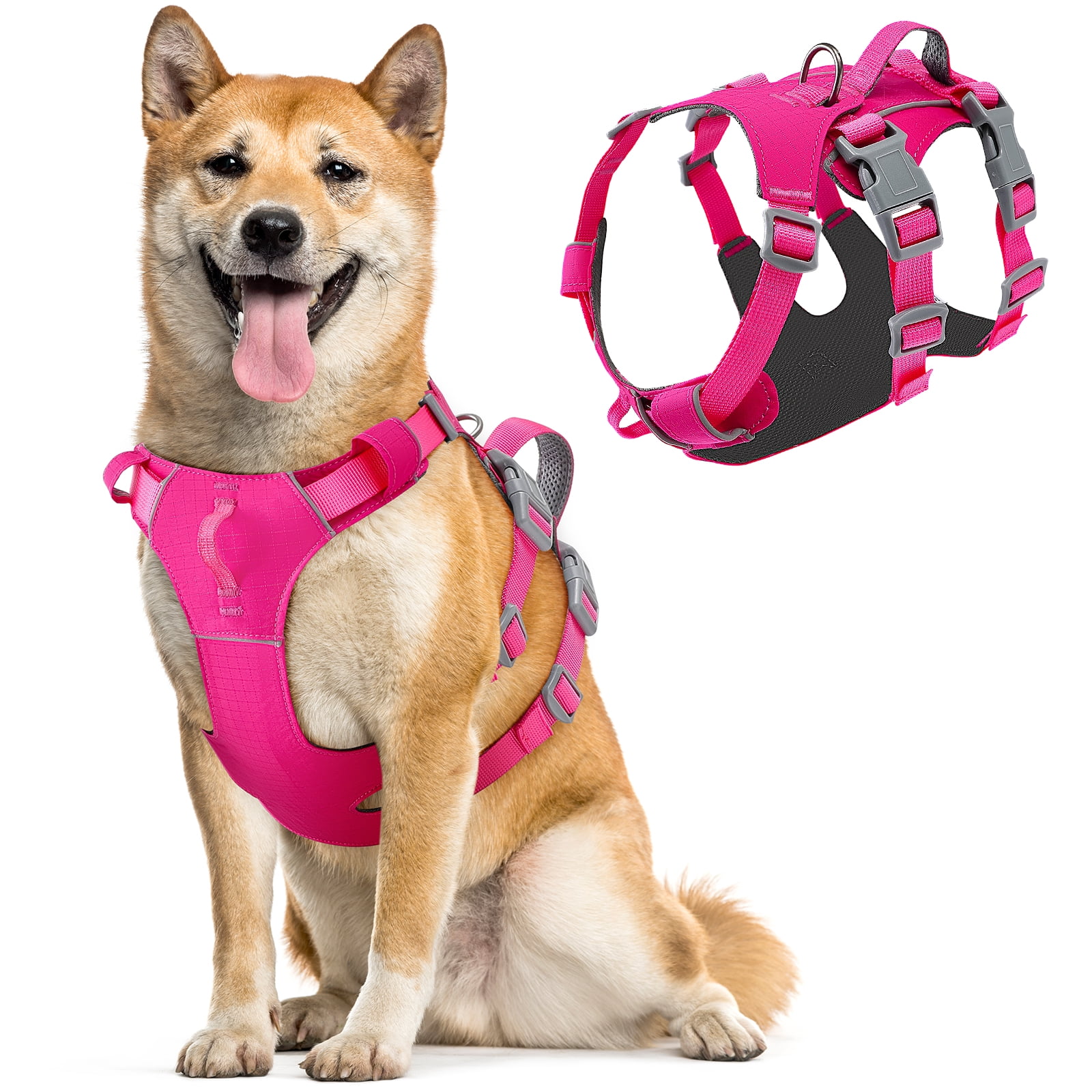 AUTOWT No Pull Dog Harness - Lightweight, Escape Proof with Padded Handle, Adjustable Reflective Vest for All Sizes