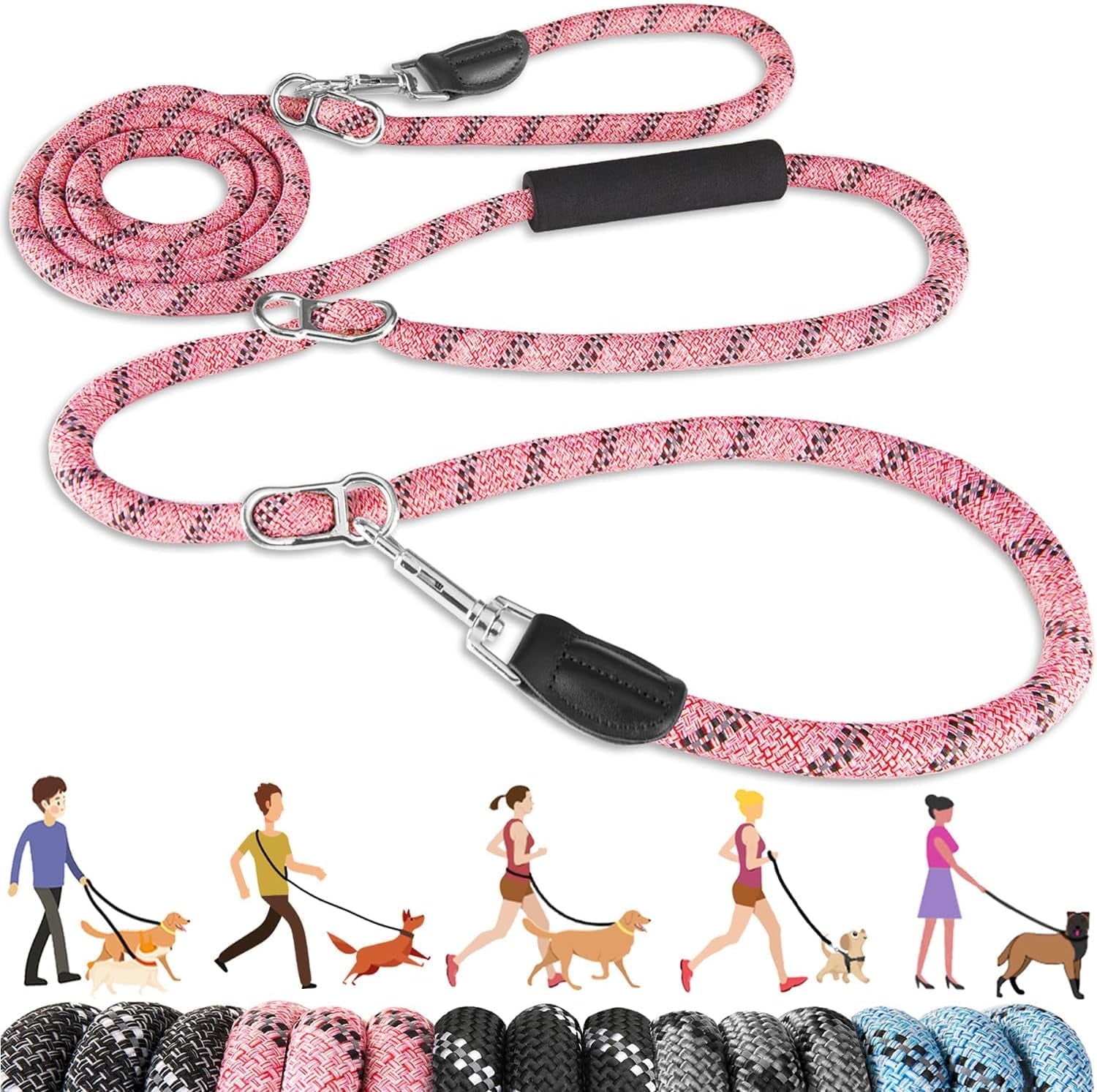 benicci hands free waist dog leash Nice Paws Hands-Free Bungee Reflective Leash – Gralen Company main image 1