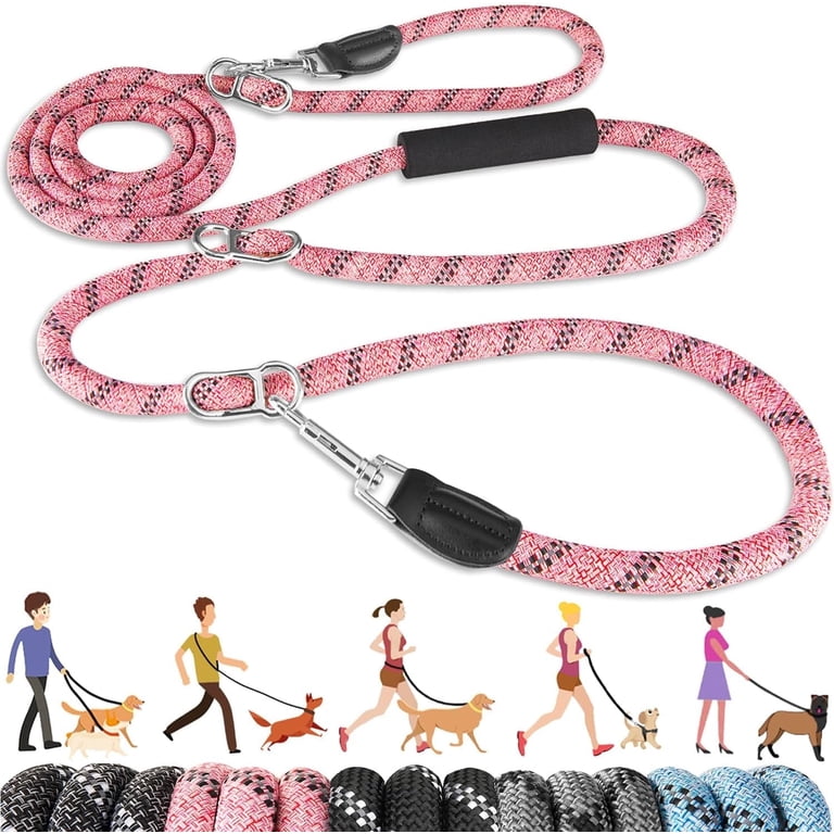 AutoWT Dog Leash, 10ft Adjustable Nylon Reflective Dual Dog Lead
