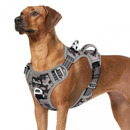 AUTOWT No Pull Dog Harness - Heavy Duty, No Choke Design with 2 Leash Clips & Adjustable Padded Vest