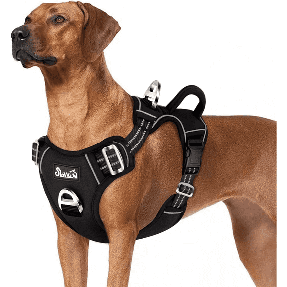 AUTOWT No Pull Dog Harness - Heavy Duty, No Choke Design with 2 Leash Clips & Adjustable Padded Vest