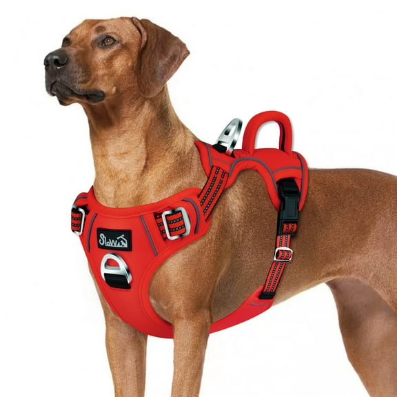 AUTOWT No Pull Dog Harness - Heavy Duty, No Choke Design with 2 Leash Clips & Adjustable Padded Vest
