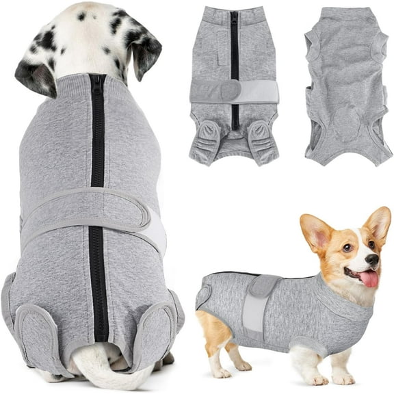 AUTOWT Recovery Suit for Dogs, Zipper Onesie for Male & Female Dogs, Abdominal Wound & Licking Prevention, Cone E-Collar Alternative