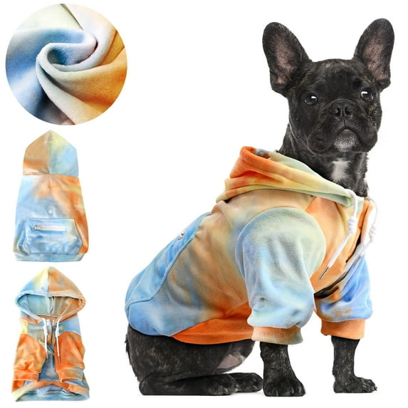 AUTOWT Tie Dye Dog Clothes Hoodie, Pet Winter Coat, Puppy Sweatshirts for Small Dogs Boy Girl