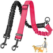 AUTOWT Two Dog Lead, 2 in 1 Adjustable Strap and Shock Absorbing Bungee No Tangle Dual Training Splitter Fit All Sizes