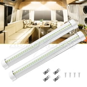 AUTOXBERT 2Pcs 12V LED Lights Bar 108 LED 6000K RV Interior Light Strip for Van Boat Trailer Camper