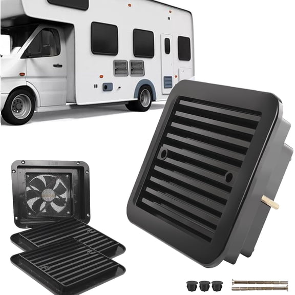 AUTOXBERT 12V RV Exhaust Vent Fan Side Air Vent Quiet Blade Ventilation Cooling Fan Exhaust Black