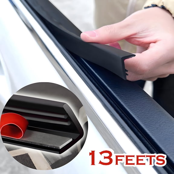AUTOXBERT 13FT/4M EPDM Rubber Weatherstrip V-Shape Car Window Seal Strip Trim Edge Moulding Seal Strip