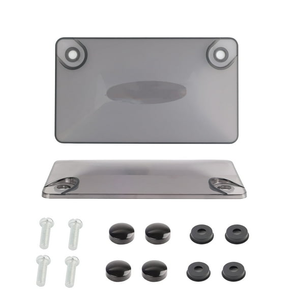 AUTOXBERT 1PC Motorcycle Bubble Tinted License Plate Cover Tag Frame For US Car License