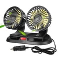 thumbnail image 1 of AUTOXBERT 2-Speed Car Vehicles Fan 360° Adjustable Dual Head 12V Cooling Portable Auto Van Air Cooler Black, 1 of 10