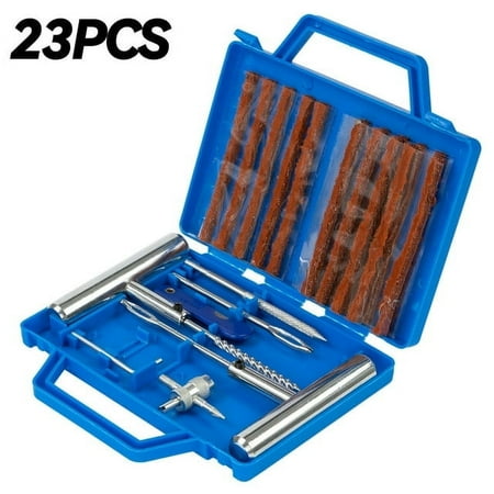 AUTOXBERT 23Pcs Tire Repair Kit DIY Tools Plugs Punctured Flat Tires for Truck SUV Car Fix