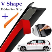 AUTOXBERT 2M/6.5ft V-Shape Car Window Seal Strip Weatherstrip Trim Edge Rubber Black