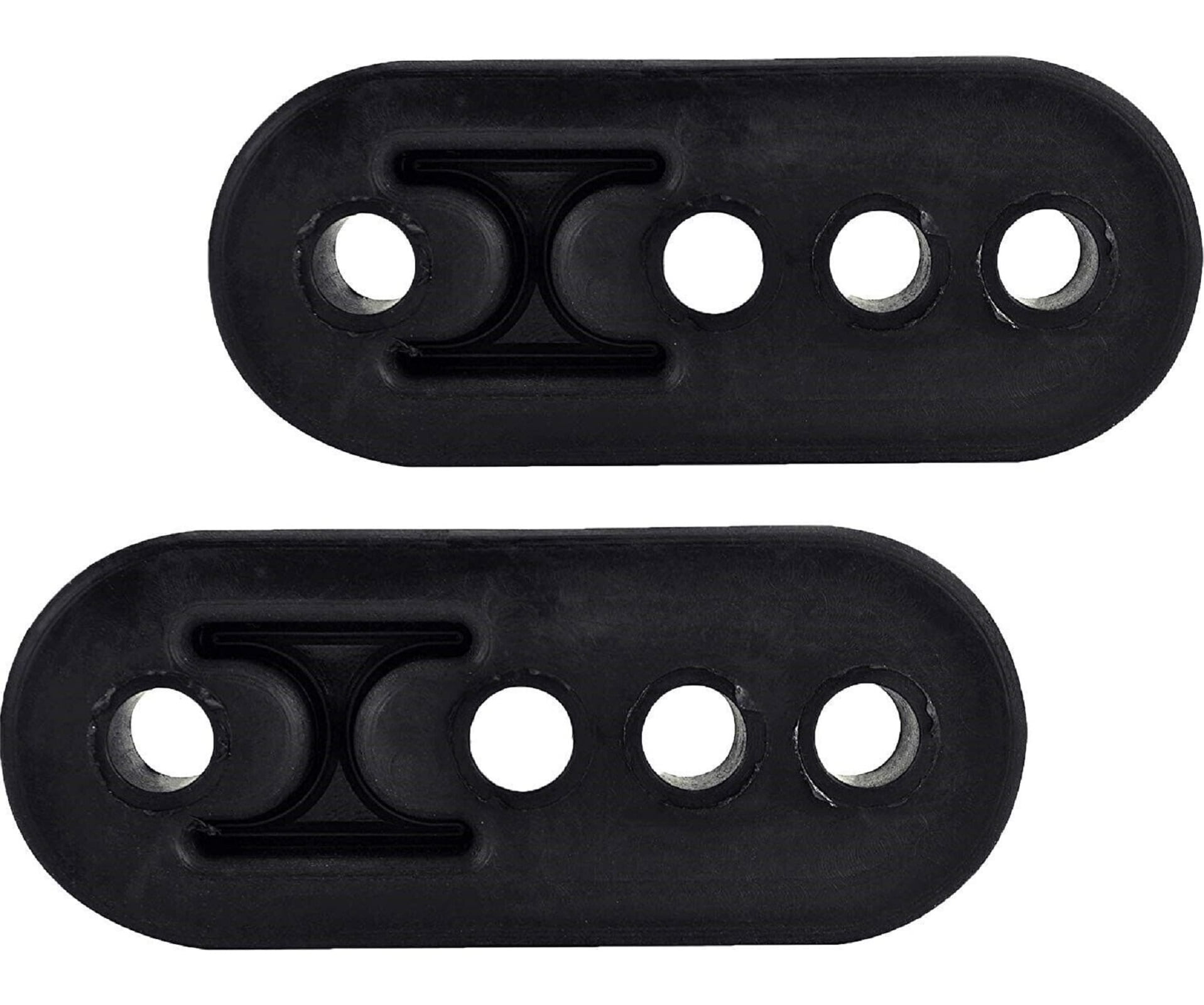 AUTOXBERT 2Pcs Exhaust Hangers 4 Holes Rubber Vehicle Muffler Hanger Exhaust Mount Bracket Universal Black