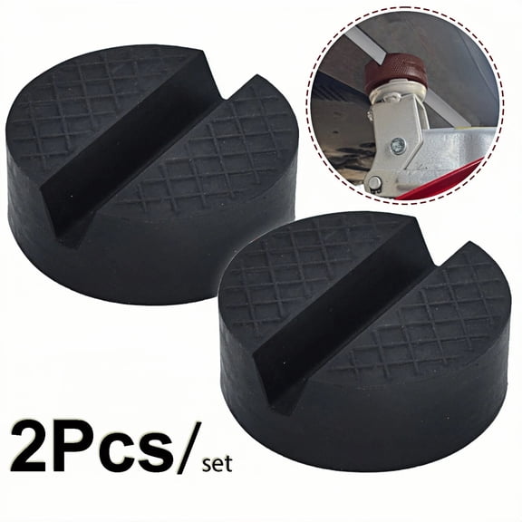AUTOXBERT 2Pcs Jack Rubber Pad Disk For Jacking Stands Slotted Rail Floor Car Lift Adapter