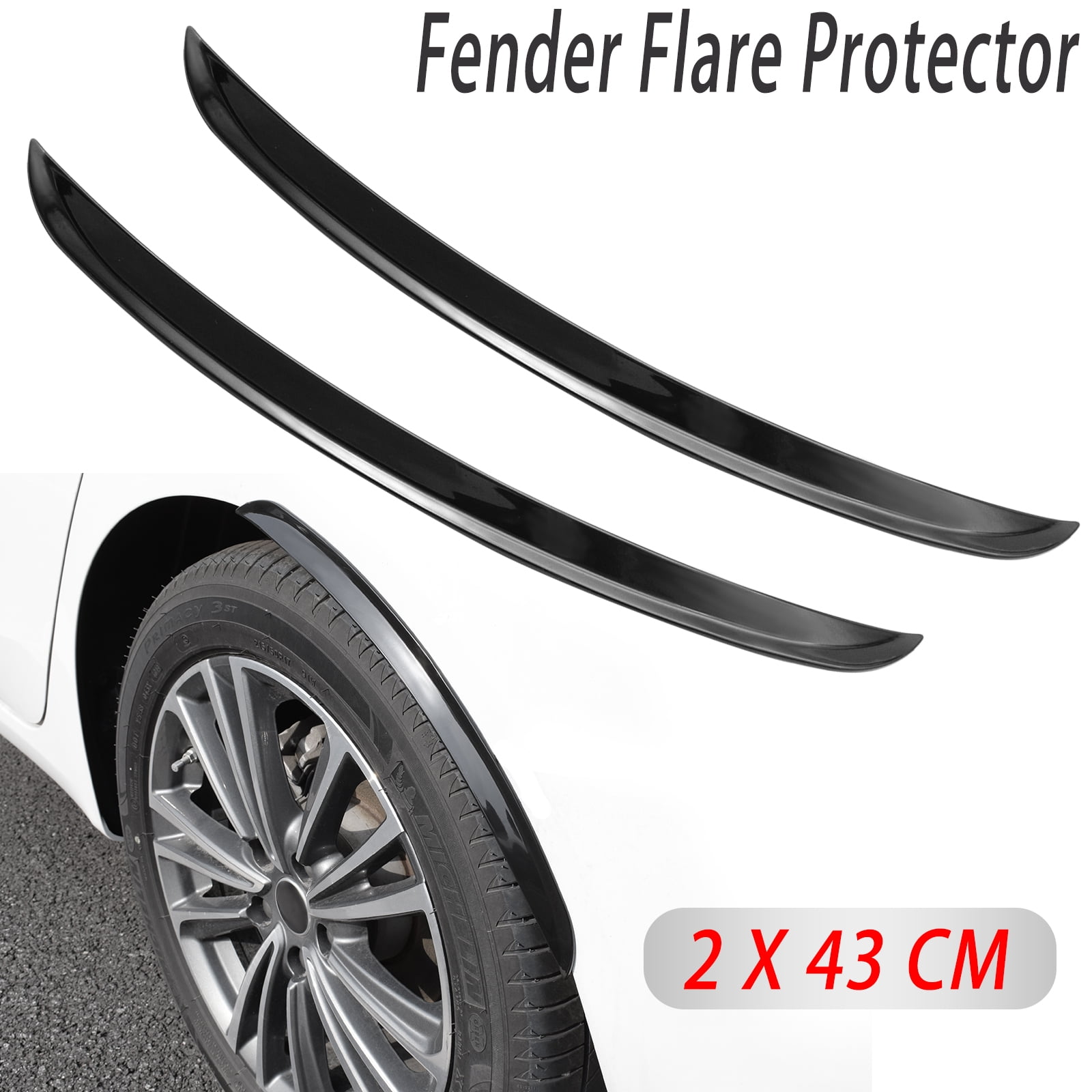 AUTOXBERT 2Pcs 43cm Car Wheel Arches Protector Trim Lips Strips Fender