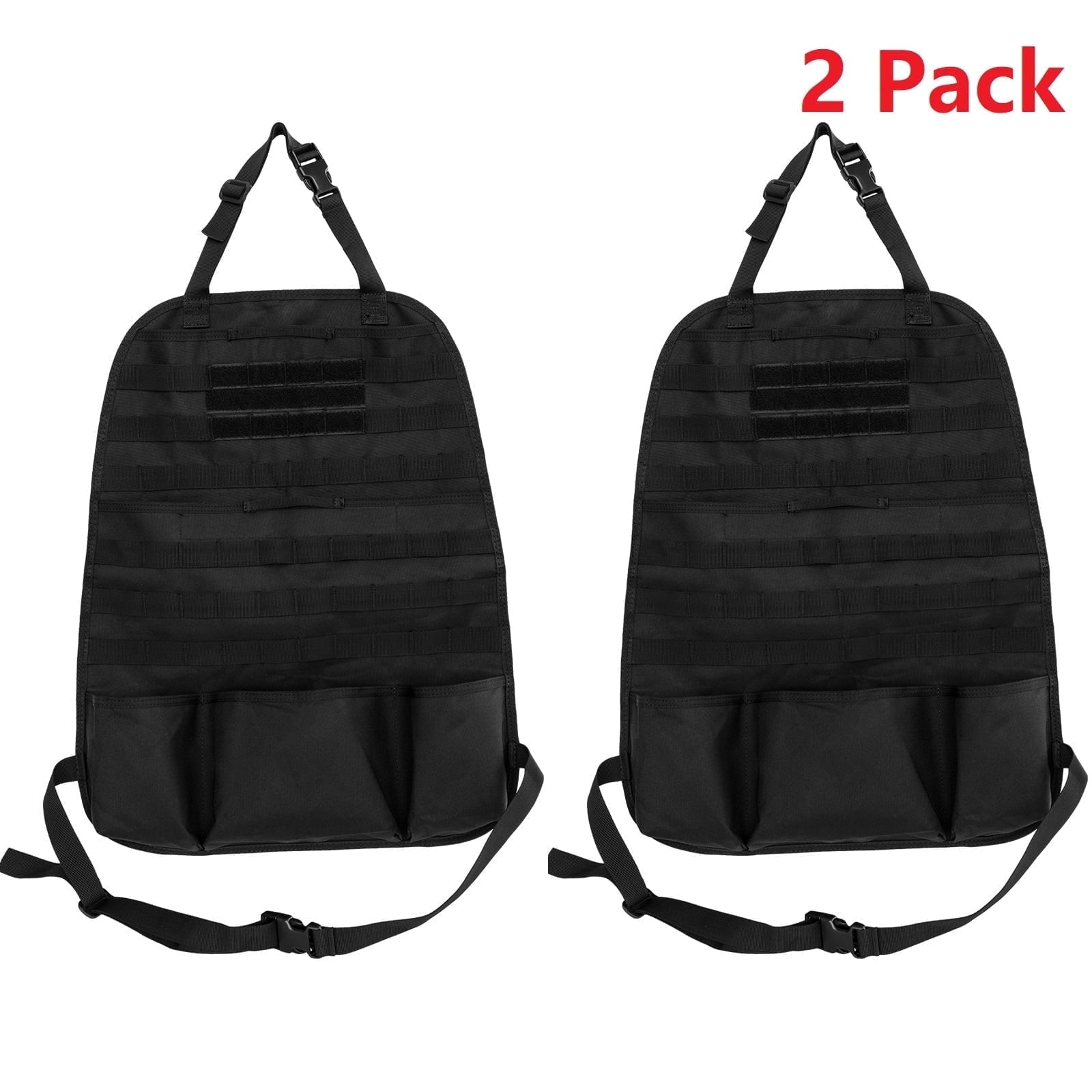 AUTOXBERT 2Pcs Car Seat Back Cover Organizer Panel Vehicle MOLLE Protector Storage Bag