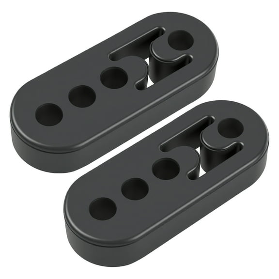 AUTOXBERT 2Pcs Exhaust Hangers 4 Holes Rubber Vehicle Muffler Hanger Exhaust Mount Bracket Universal Black