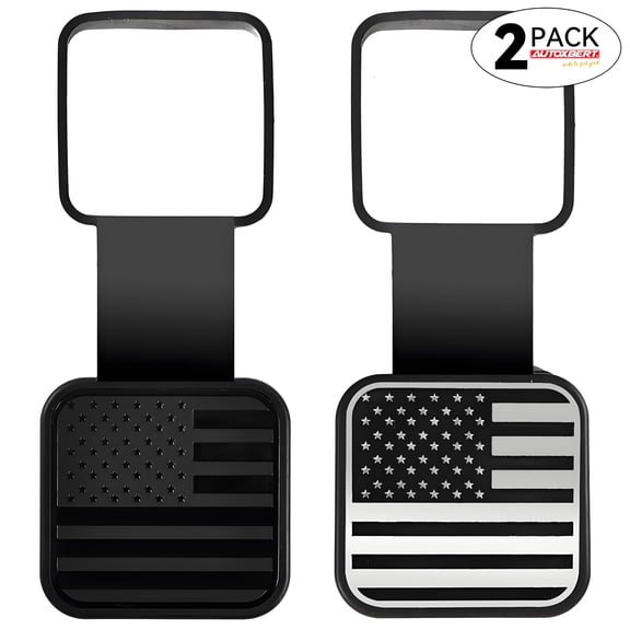 AUTOXBERT 2X 2 Inch Trailer Hitch Cover American Flag Rubber Hitch Tube Cover Plug Cap Car Exterior Receiver Accessories