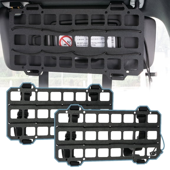 AUTOXBERT 2X Car Tactical Rigid Molle Panel Visor Organizer Storage Rack Rigid Insert Panel