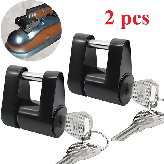 AUTOXBERT 2X 1/4'' Trailer Hitch Coupler Lock Anti Theft Tow Towing Tongue Lock for Trailer RV Truck Latch