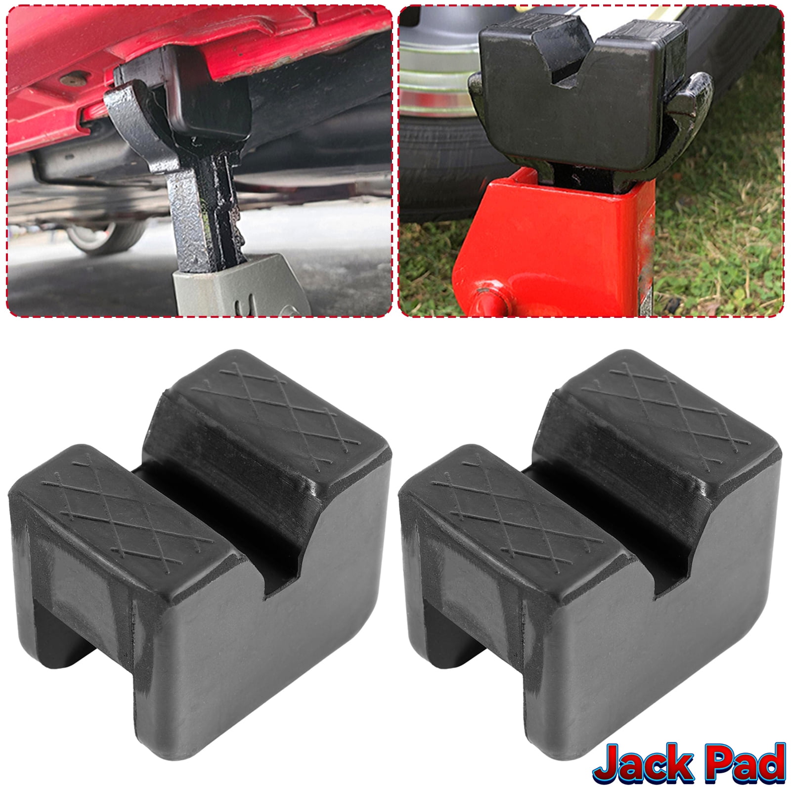 AUTOXBERT 2X Universal Jack Stand Pad Adaptor Block Jacking Point Pinch Weld Side Rubber