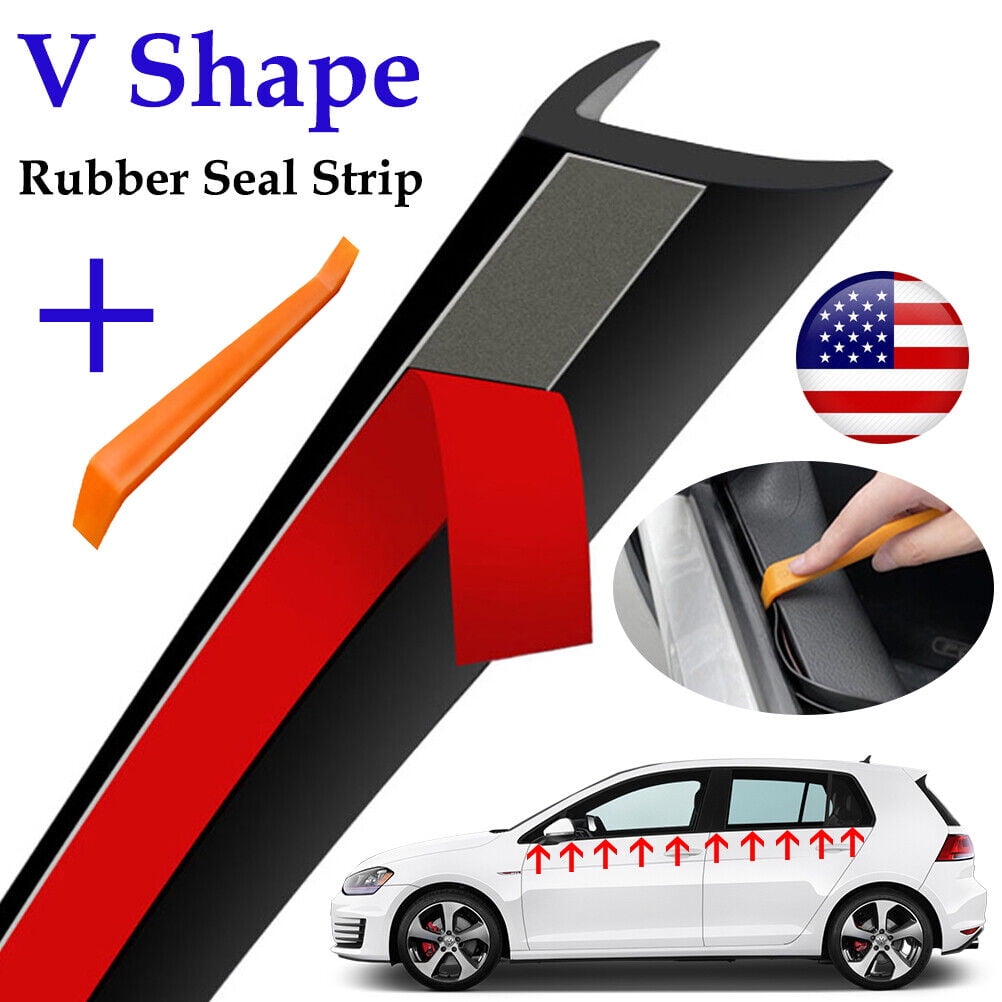 AUTOXBERT 2m Weatherstrip Car Door Side Window V Shape Trim Edge