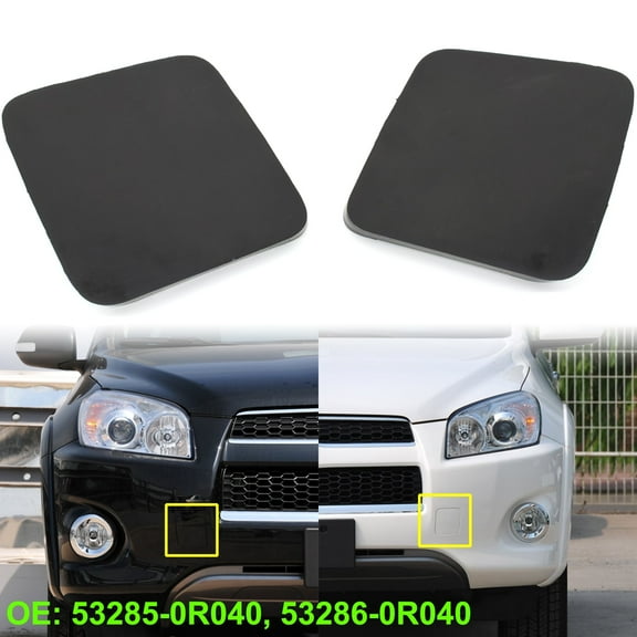 AUTOXBERT 2pcs Car Front Bumper Tow Hook Eye Cover Unpainted Cap for Toyota RAV4 2011-2012