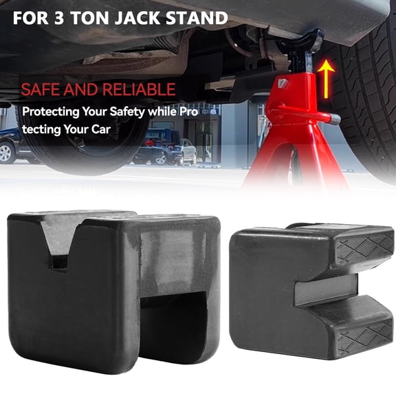 AUTOXBERT 2x 3 Ton Car Rubber Cross Slotted Jack Pad Adapter Guard Floor For Pinch Weld