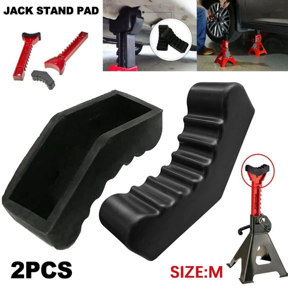 AUTOXBERT 2x 6Ton Axle Jack Stand Pad Adapter Universal Slotted Frame Rail Rubber Adapter