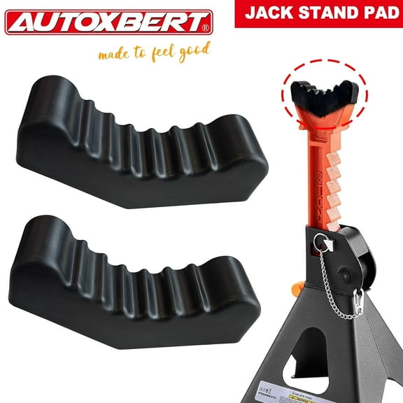 AUTOXBERT 2x 6Ton Axle Jack Stand Pad Adapter Universal Slotted Frame Rail Rubber Adapter