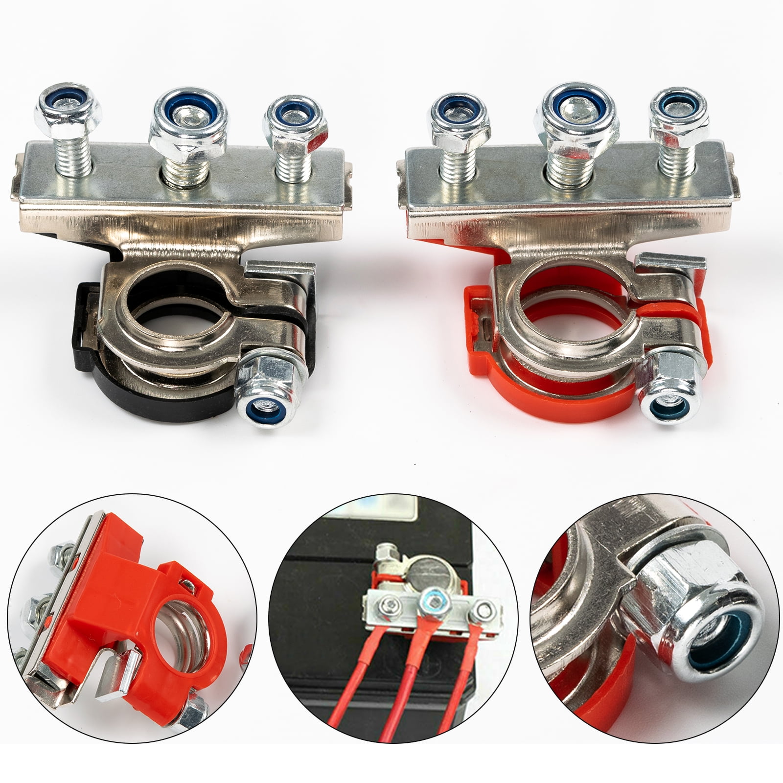 AUTOXBERT 2x Car Battery Terminals Cable Connectors Clamps Replacement