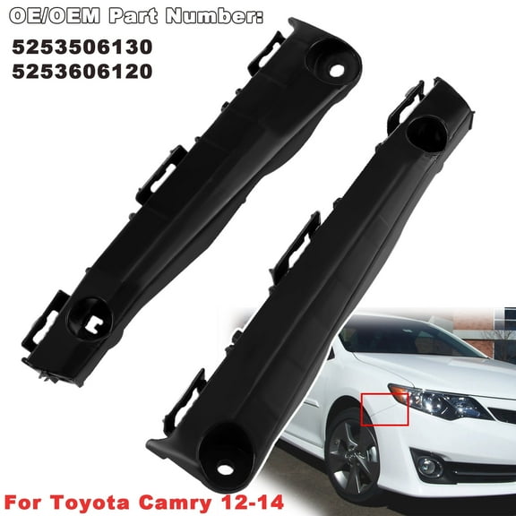 AUTOXBERT 2x Front Bumper Support Retainer Brackets Spacer 5253606120 5253506130 for Toyota Camry 2012-2014