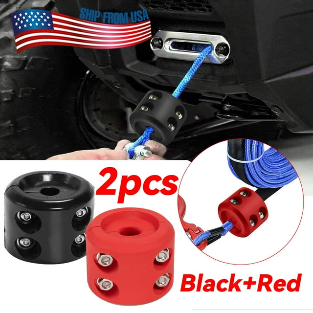 AUTOXBERT 2x Winch Stopper Stop Rubber Heavy Duty Cable Line Waterproof