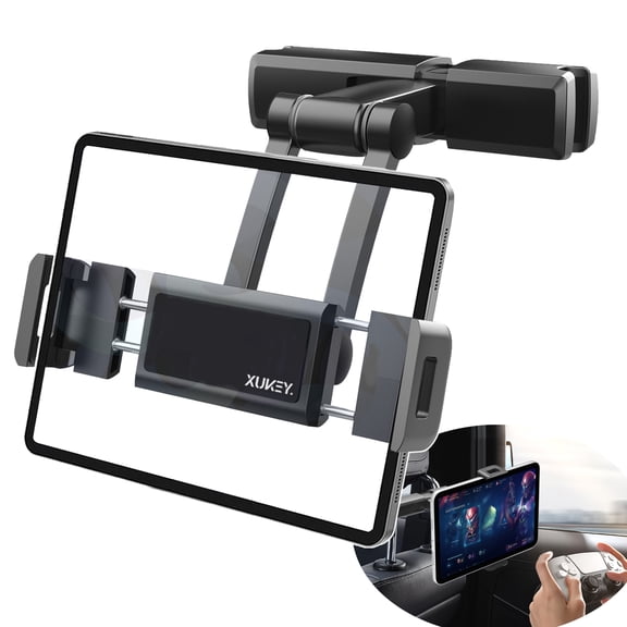 AUTOXBERT 360 Car Back Seat Headrest Mount Tablet Holder for 4-12.3 Universal iPad Phone