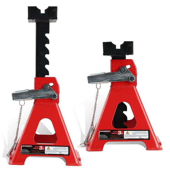 AUTOXBERT 3T 2PCS Car Adjustable Truck Jack Stands Steel Lifting Slotted Frame Rail Stand