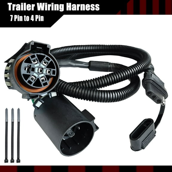 AUTOXBERT 7 Pin to 4 Pin Trailer Wiring Harness Standard 7 Way Plug Tailgate Light Adapter