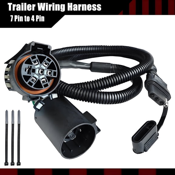 AUTOXBERT 7 Pin to 4 Pin Trailer Wiring Harness Standard 7 Way Plug Tailgate Light Adapter