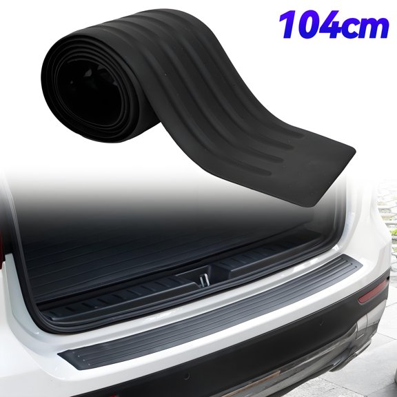 AUTOXBERT 41" Car Rear Bumper Protector Rubber Trim Cover Trunk Strip Sill Scratch Plate Cover Pad Guard Black