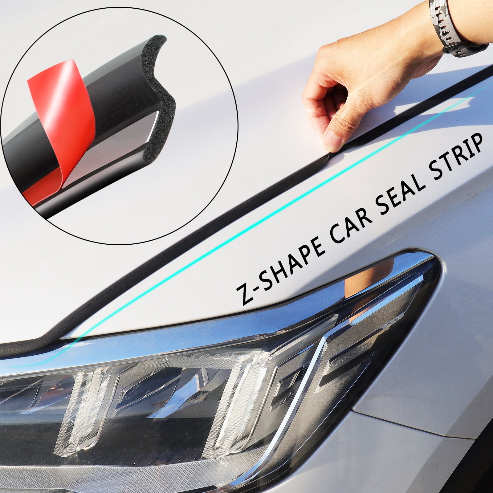 Z-Shape Car Door Rubber Seal Strip - 4m/13ft Hollow Weatherstrip For Reducing Noise, Dust & Rain (EPDM) - View #8