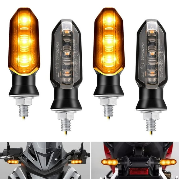 AUTOXBERT 4PCS Motorcycle Led Turn Signal Indicator Blinker Amber Lights Universal Durable