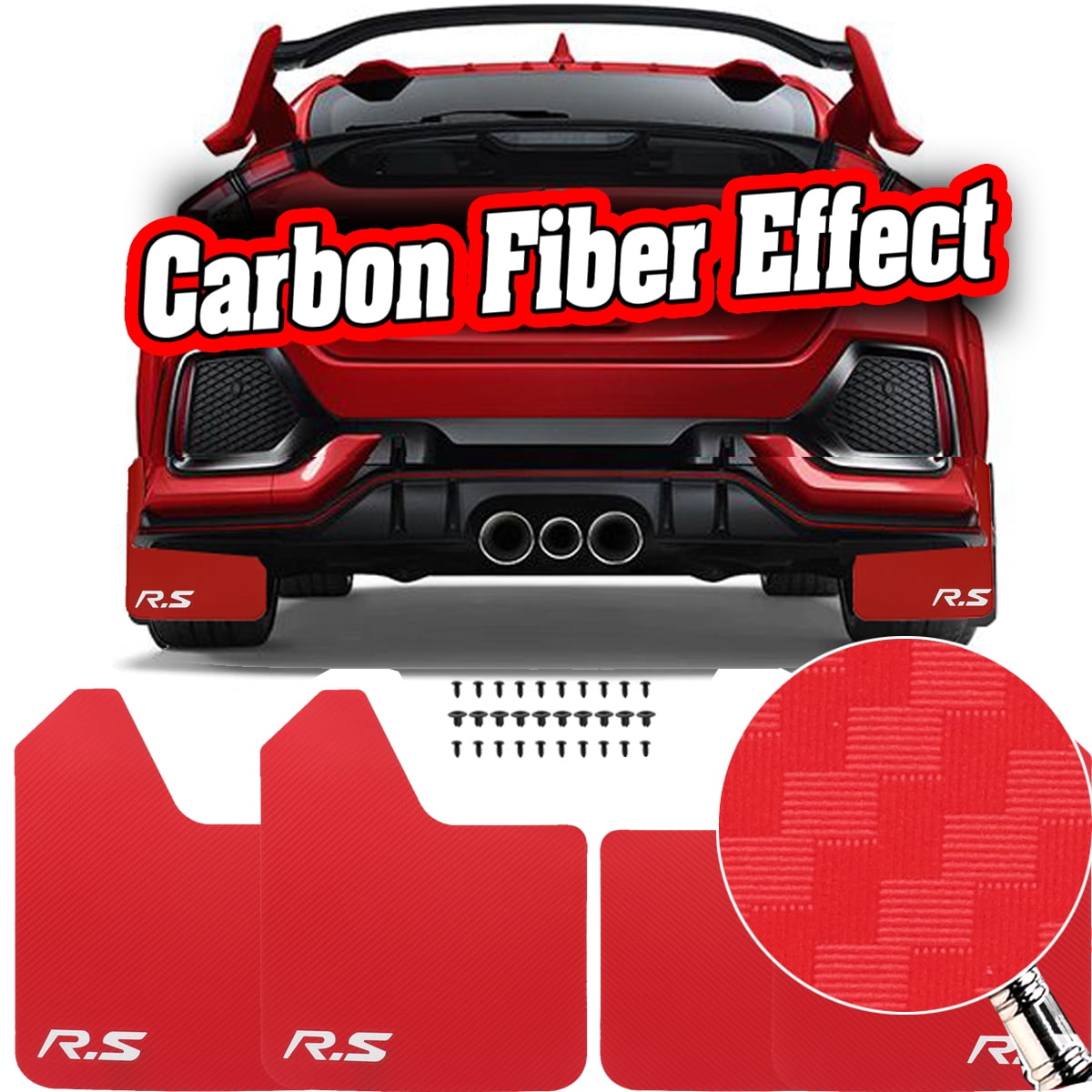 AUTOXBERT 4X Car Carbon Fiber Mud Flaps Splash Guards Mudflap Wheel