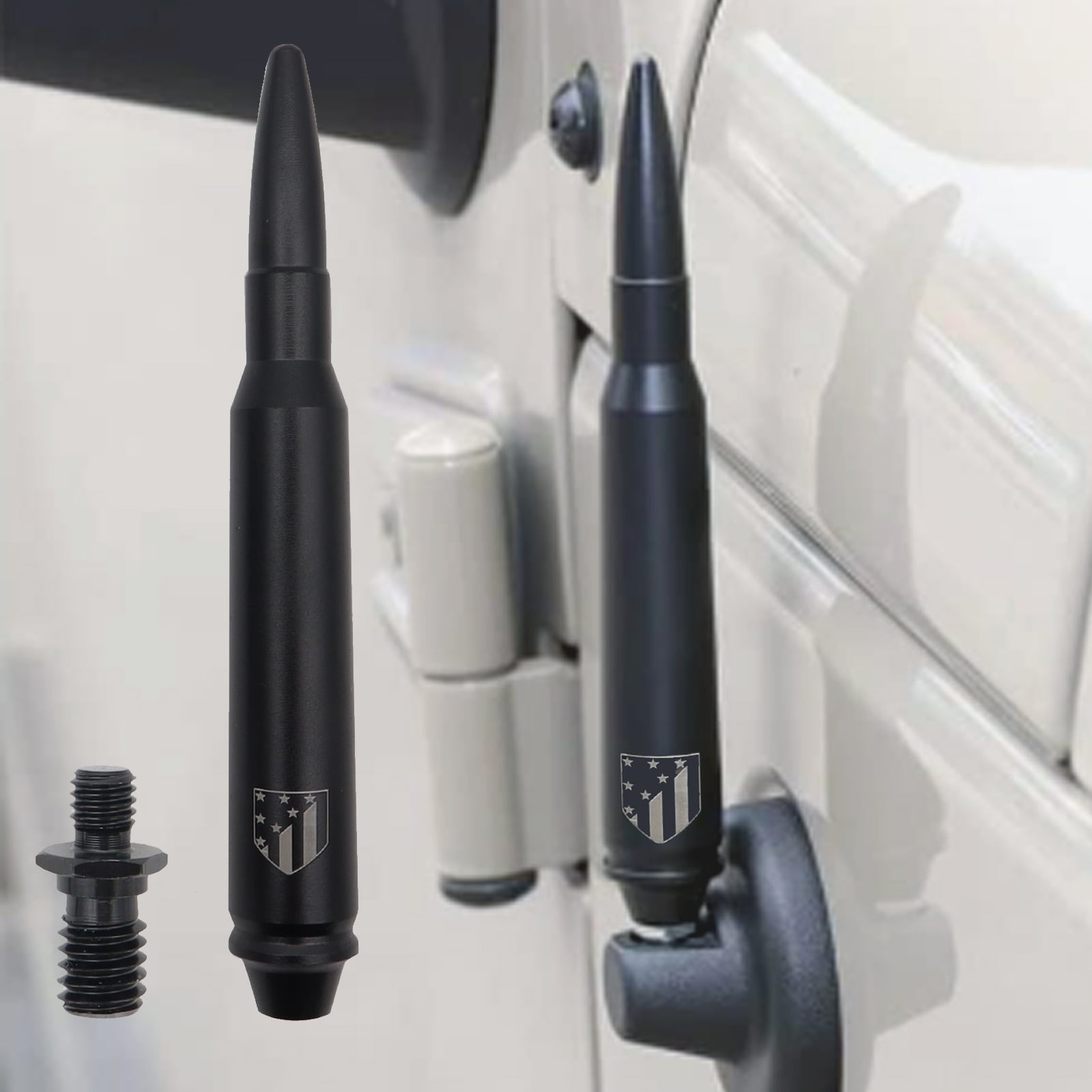 AUTOXBERT 5.7 Inch Truck Bullet Antenna Mast Car Short Aerial Antenna Mast Radiofor Jeep Wrangler JK JKU JL JLU 2007-2021