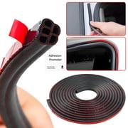AUTOXBERT 5M/16Ft Car Door Rubber Seal Strip Double Layer Weatherstrip Self-Adhesive for Noise Reduction Waterproof