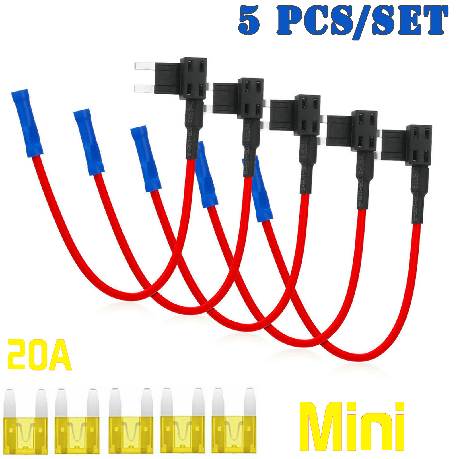 AUTOXBERT 5Pcs Fuse TAP Adapter Kit 12V 20 Amp Car Addacircuit Mini
