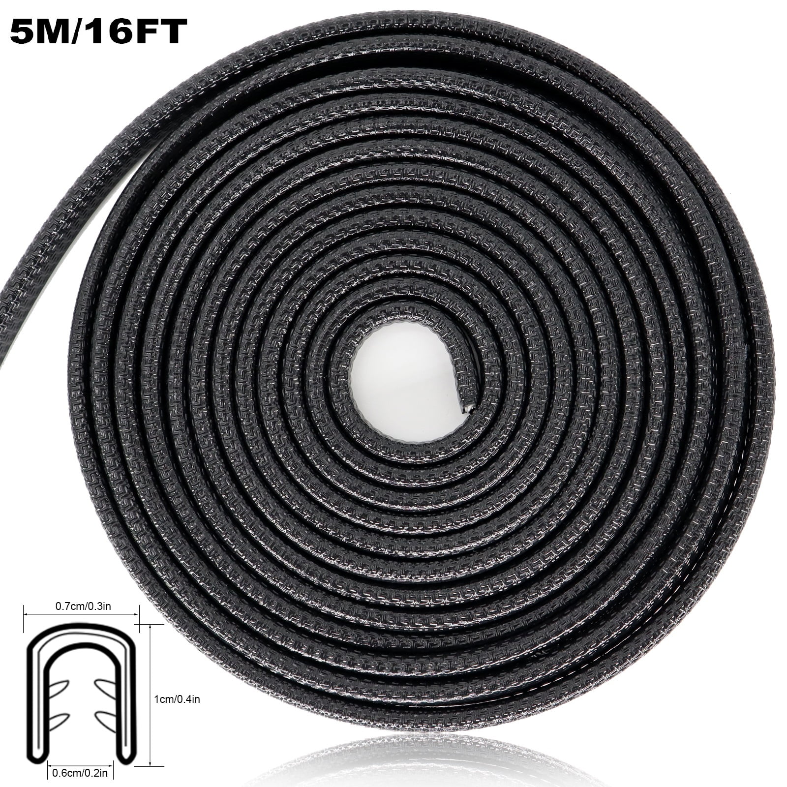 AUTOXBERT 5m Car Door Trunk Seal Strip Rubber Strip Edge Trim Guard