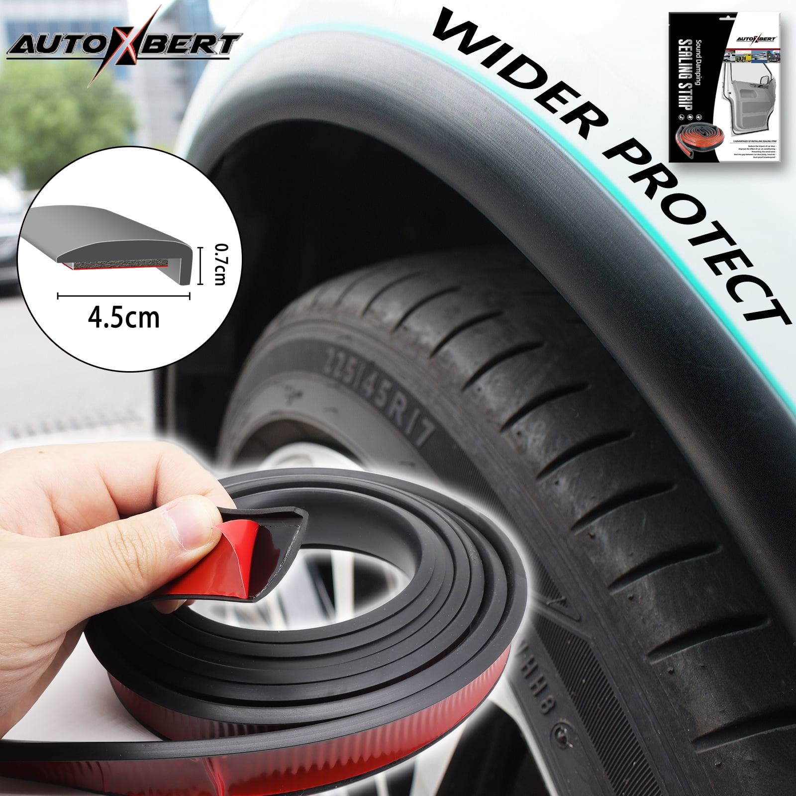 AUTOXBERT 6 Meters Arch Fender Flares Rubber Trims Seals Flares Wheel