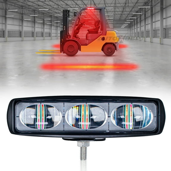 AUTOXBERT Red 6 inch Straight Line Forklift Safety Indicator Warning Light Area Pedestrian