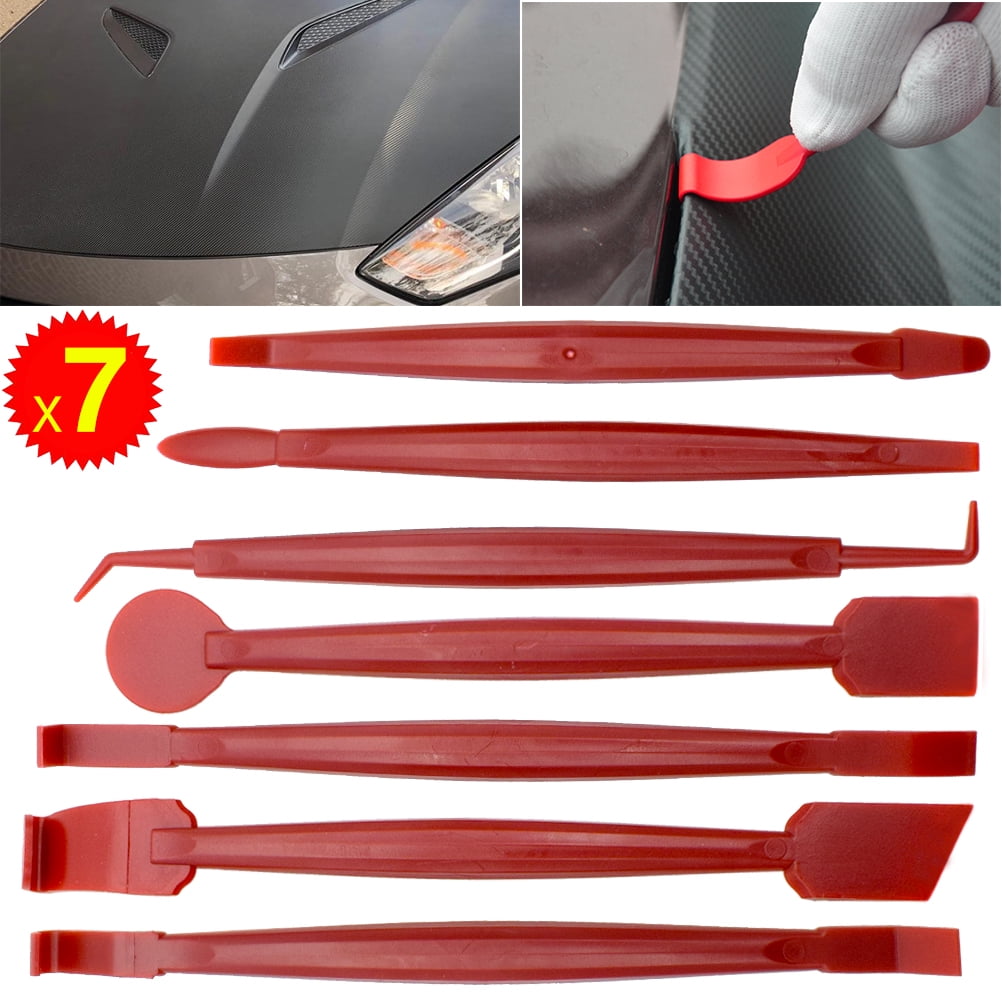 AUTOXBERT 7Pcs Car Wrap Vinyl Wrapping Tools Kit 3D Carbon Fiber Decal