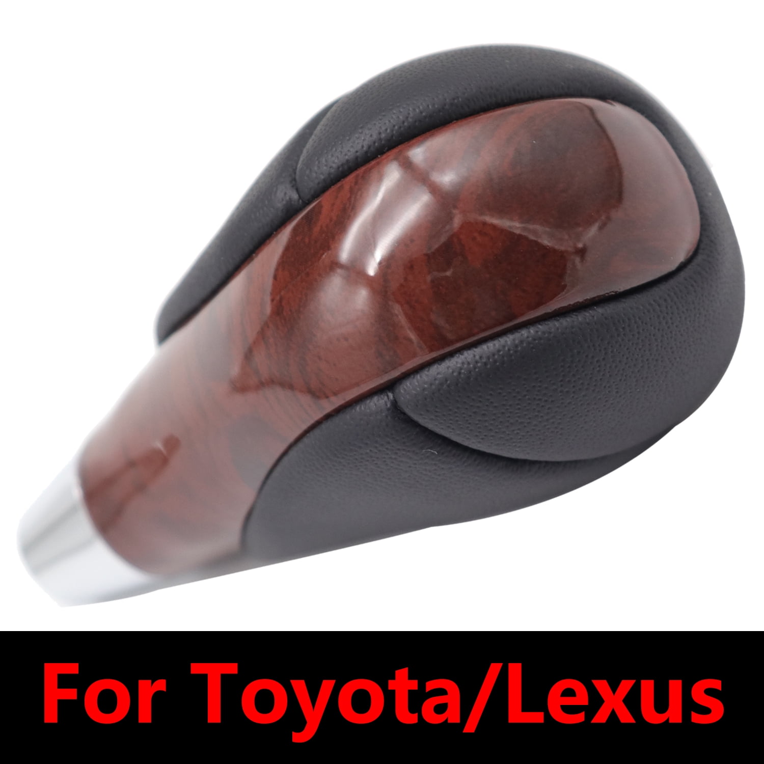 AUTOXBERT 8mm Black Leather Automatic Gear Stick Shifter Knob for Lexus
